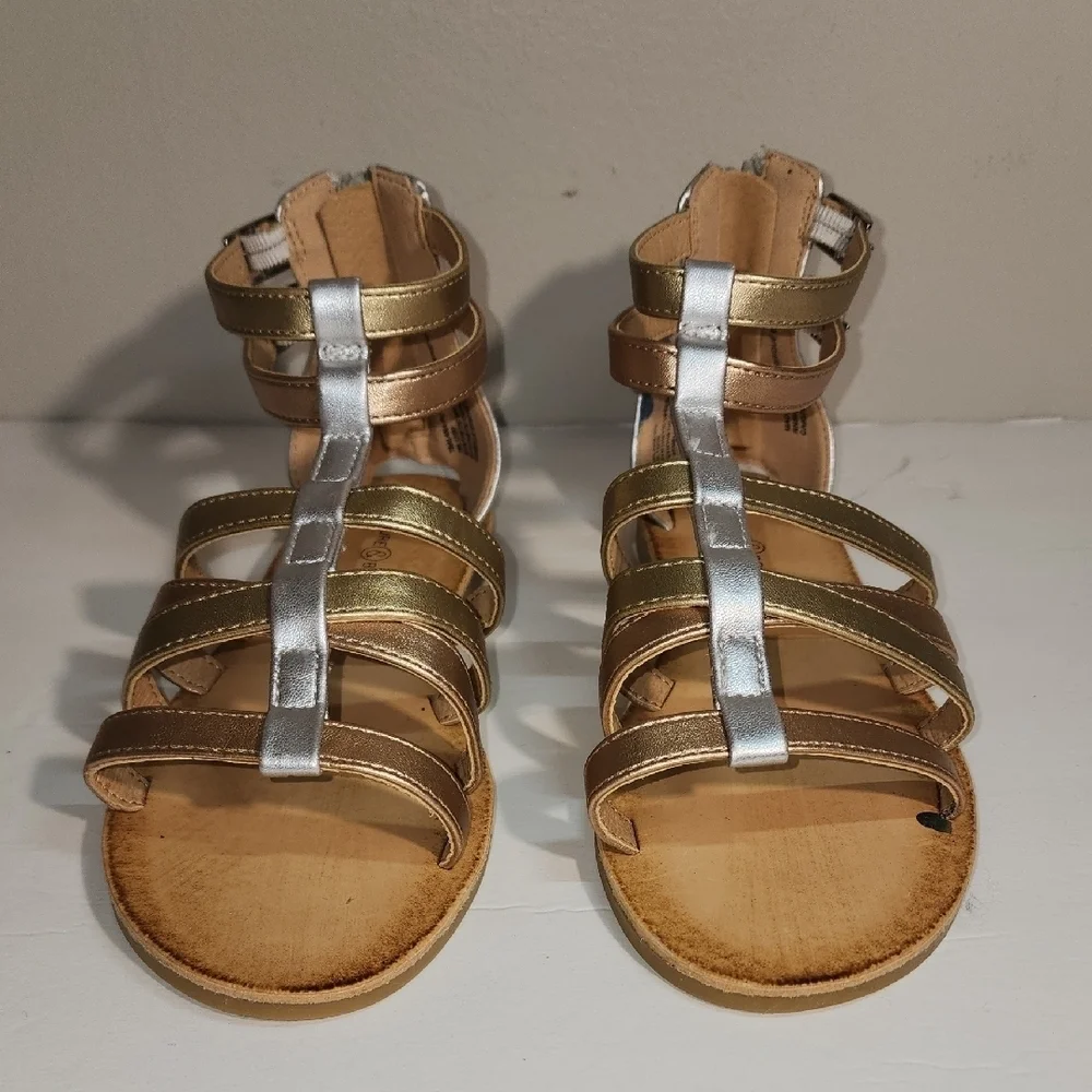 Treasure & Bond Women's Gold and Silver Strappy Sandals